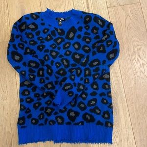 Aqua Cashmere Animal Print Distressed Sweater Bloomingdales